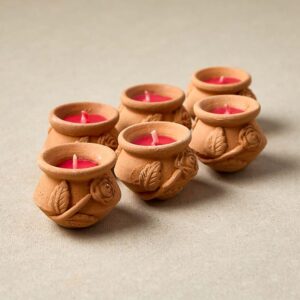 Megah | Rose Scent & Red Wax – Box of 6 Handmade D'Light Small Candles