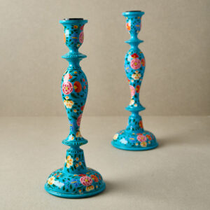 Candlesticks_turquoise_floral