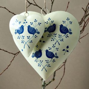 Blue & Ivory Hearts